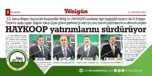 Haykoop Yatırımlarını Sürdürüyor